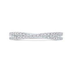 Love Story Diamond Crossover Band in 14K White Gold, 1/3ctw