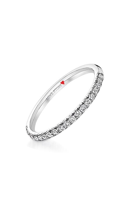 Love Story Pave Diamond Anniversary Band in 14K White Gold, 1/4ctw