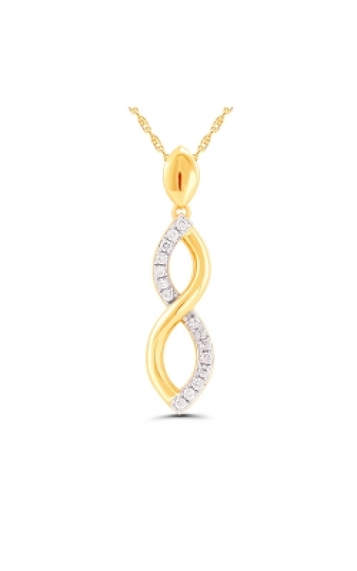 Diamond Twist Infinity Pendant in Yellow Gold, 1/20ctw