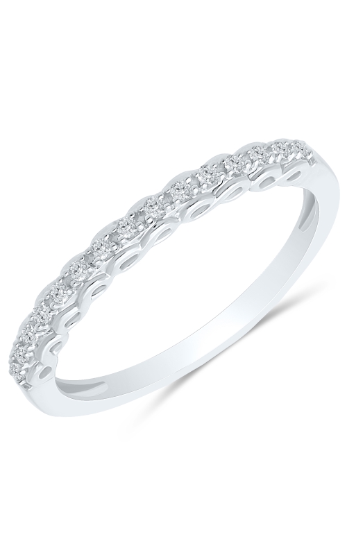 Women's Diamond Anniversary Ring 1/10 CTW Infinity Style in 10K White Gold