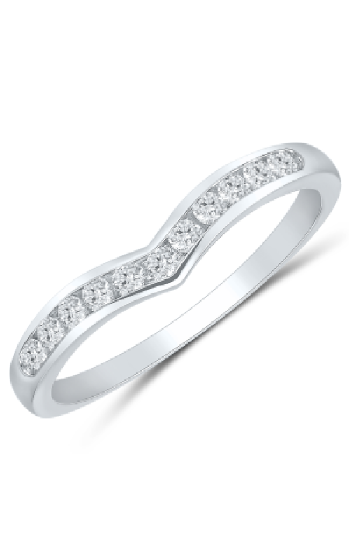 Women's Diamond Anniversary Ring 1/4 CTW Chevron in 14K White Gold