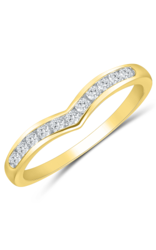 Women's Diamond Anniversary Ring 1/4 CTW Chevron in 10K Yellow Gold