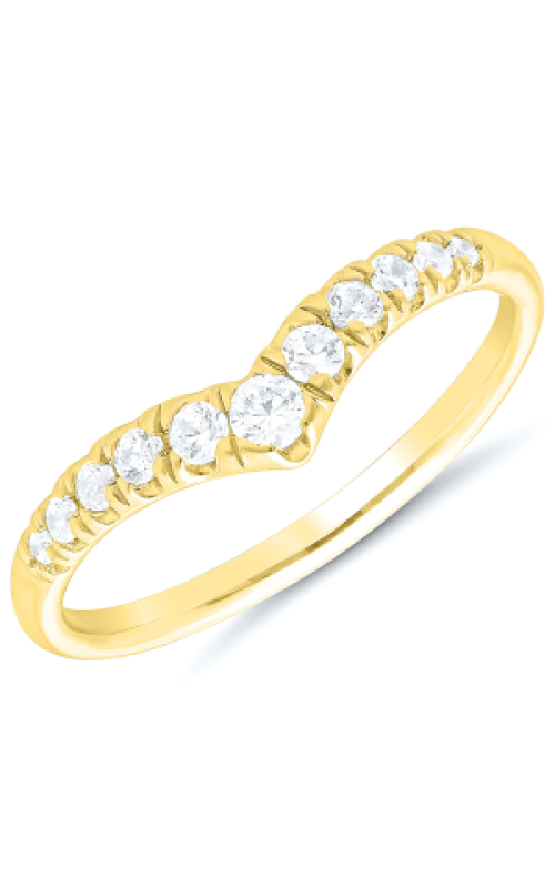 Women's Diamond Anniversary Ring 1/4 CTW Chevron in 14K Yellow Gold