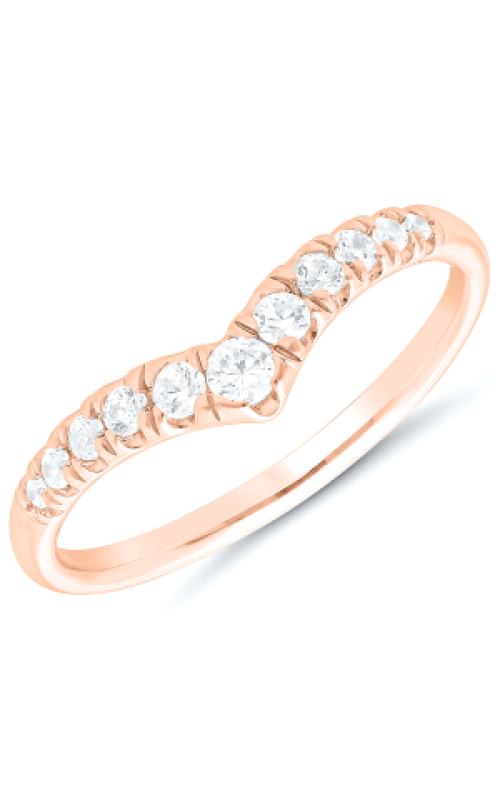 Women's Diamond Anniversary Chevron Ring 1/4 CTW in 14K Rose Gold