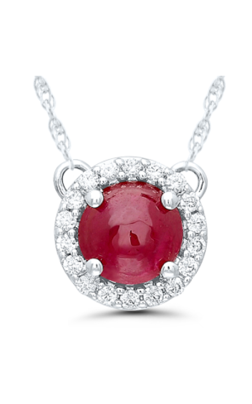 Greenland Ruby 1/10 CTW Pendant Necklace in 10K White Gold