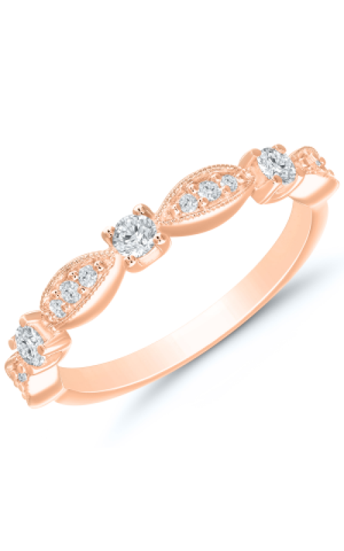 Women's Diamond Anniversary Vintage Style Ring 1/4 CTW in 14K Rose Gold