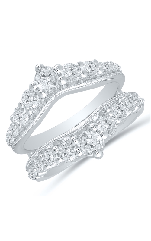 Womens Diamond Wrap 1 1/2 CTW Scalloped in 14K  White Gold