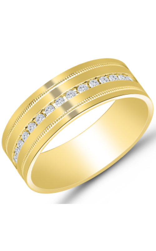 Mens Diamond Band 1/4 CTW Milgrain in 10K Yellow Gold