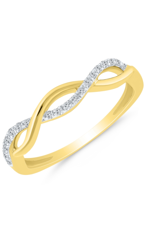 Women's Diamond Twist Ring 1/10 CTW in 10K Yellow Gold