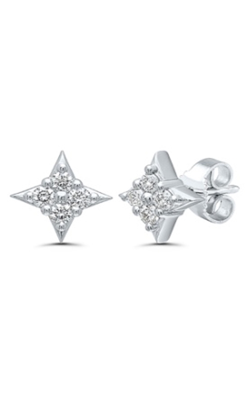 Women's Diamond Star of Hope Earrings 1/10 CTW in Sterling Silver