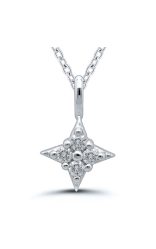 Women's Diamond Star of Hope Pendant Necklace 1/10 CTW in Sterling Silver