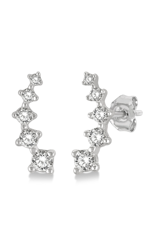 Women's Diamond Climber Earrings 1/10 CTW in 10K White Gold