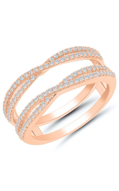 Two Hearts Crossover Diamond Solitaire Enhancer in 14k Rose Gold, 1/3ctw