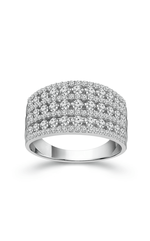 Two Hearts 7-Row Diamond Anniversary Band in White Gold, 1ctw