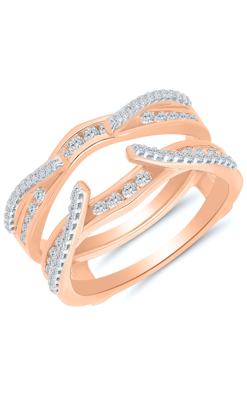 Two Hearts Diamond Solitaire Enhancer in 14K Rose Gold, 1/2ctw