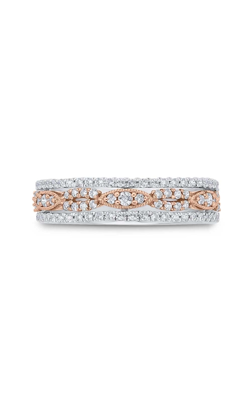 Two Hearts Diamond Anniversary Band in 10K Two-Tone Gold, 1/2ctw