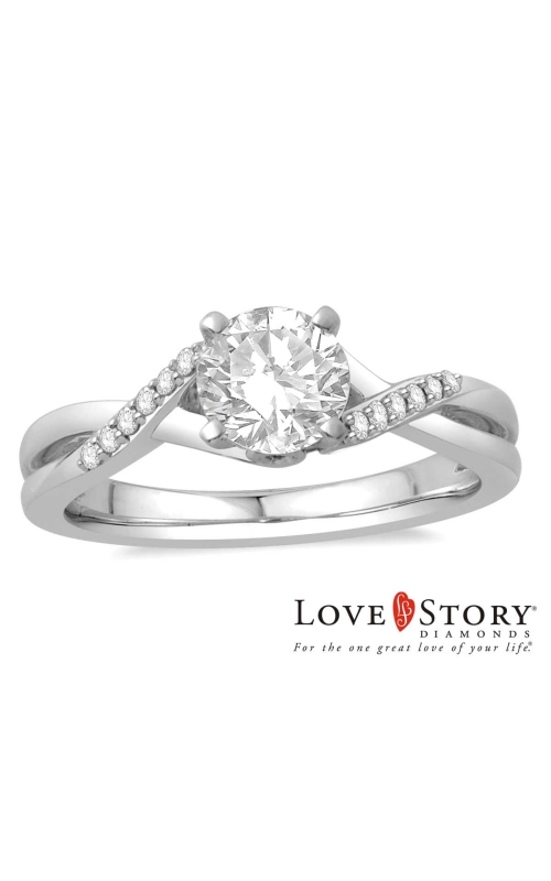 Love Story Diamond Engagement Semi-Mount in 14k White Gold, 1/10ctw