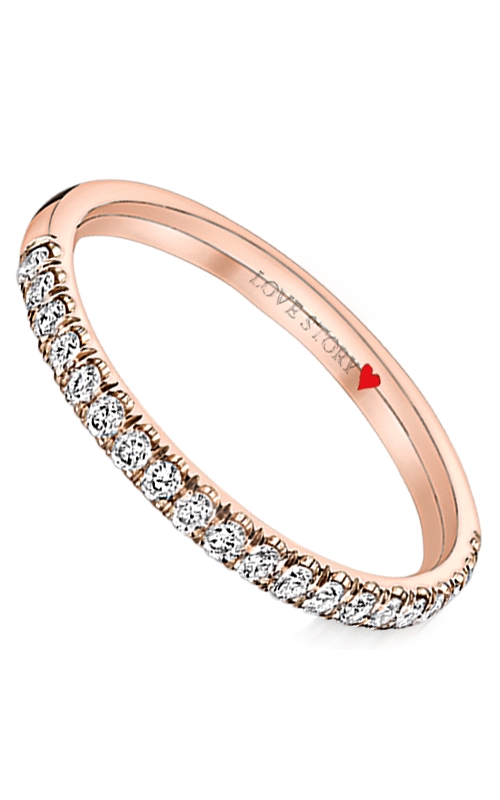 Love Story Pave Diamond Anniversary Band in 14K Rose Gold, 1/4ctw