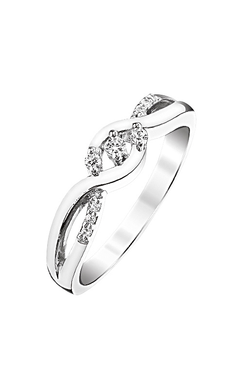 Two Hearts Diamond Twist Promise Ring in Sterling Silver, 1/10ctw