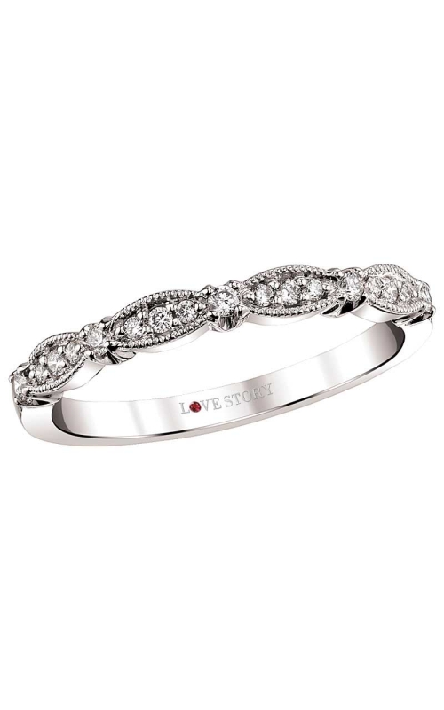 Love Story Diamond Band in 14K White Gold, 1/6ctw