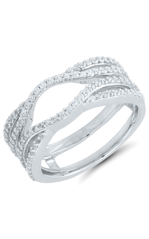 Two Hearts Diamond Crossover Solitaire Enhancer in 14K White Gold, 1/2ctw