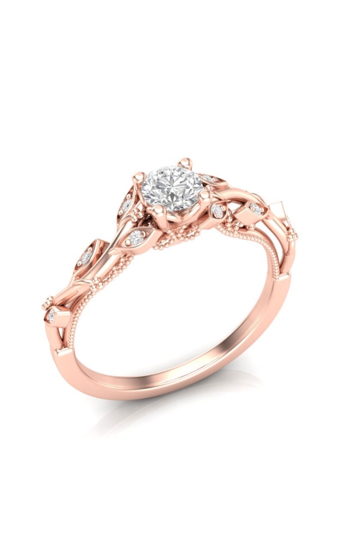 Love Story Vintage-Style Diamond Engagement Semi-Mount in 14k Rose Gold, 1/20ctw