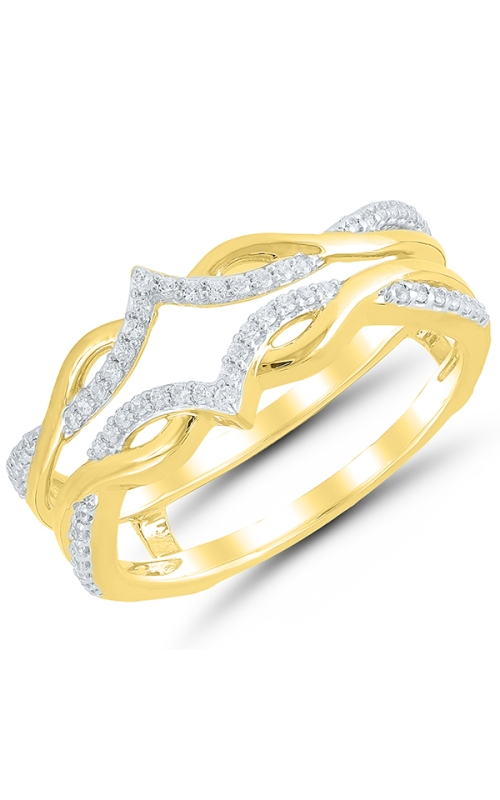 Two Hearts Diamond Crossover Solitaire Enhancer in 14K Yellow Gold, 1/5ctw