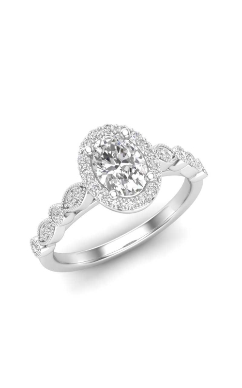 Love Story Oval Diamond Engagement Semi-Mount in 14k White Gold, 1/4ctw