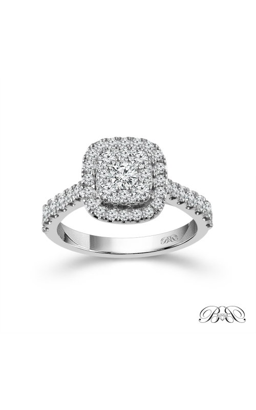 Beautiful Bride Diamond Cushion-Shaped Cluster Halo Engagement Ring in White Gold, 1ctw