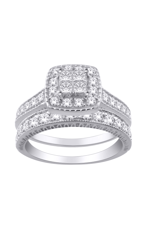 Women's Diamond Engagement Ring Set Quad 1/2 CTW in 10K White Gold