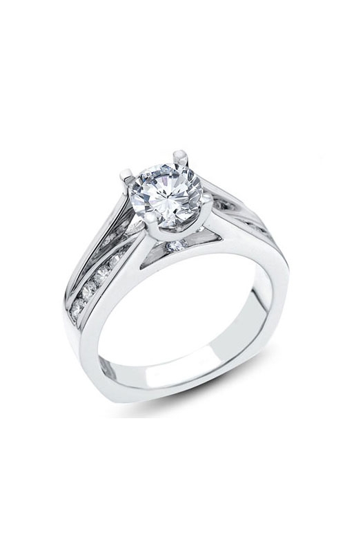 Love Story Diamond Engagement Semi-Mount Ring in 14K White Gold, 1/2ctw