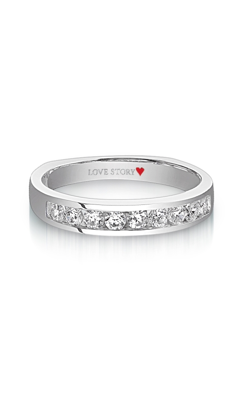 Love Story Diamond Wedding Band in 14K White Gold, 3/8ctw