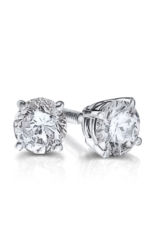 Bella Round Brilliant Diamond Solitaire Stud Earrings in 14K White Gold, 1/3ctw