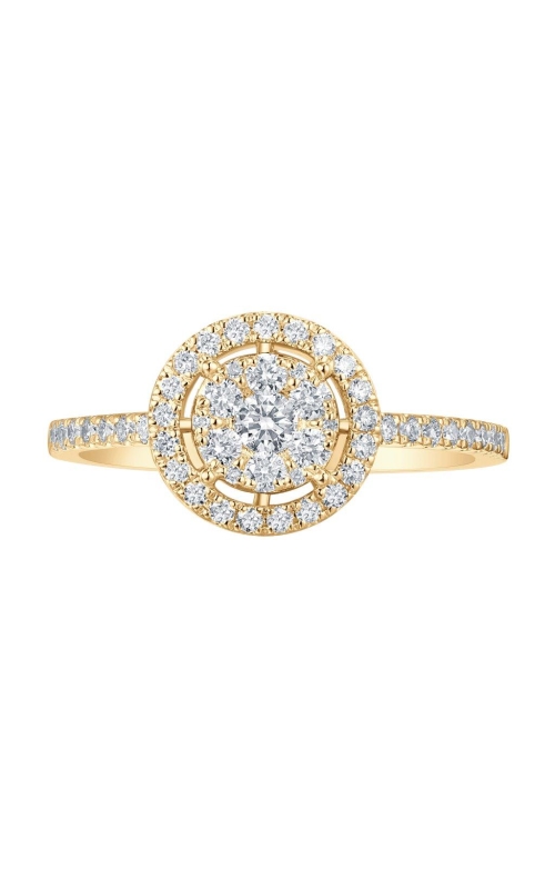 Flashpoint Created Diamond Women's Engagement Ring 1/2 CTW Cluster in 14K Yellow Gold