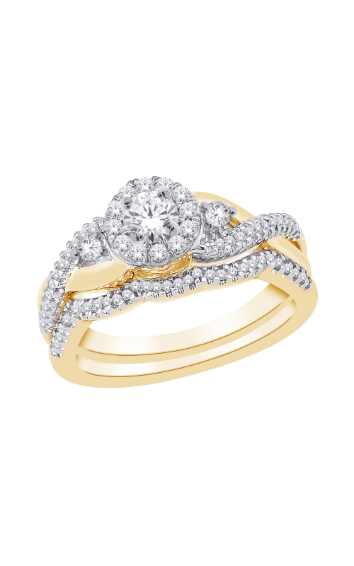 Women's Diamond Engagement Ring Set 1/3 ct. Round Center 1 CTW Twist in 14K Yellow Gold