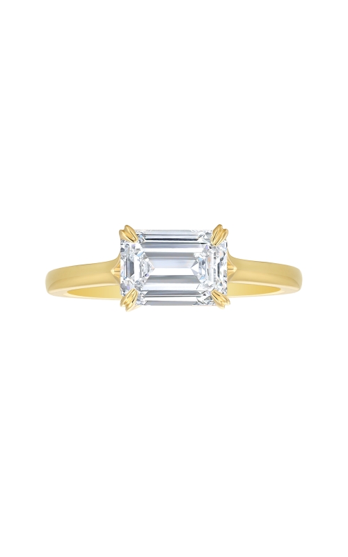 Flashpoint Created Diamond Women's Engagement Ring 2CTW East/West Emerald in 14K Yellow Gold