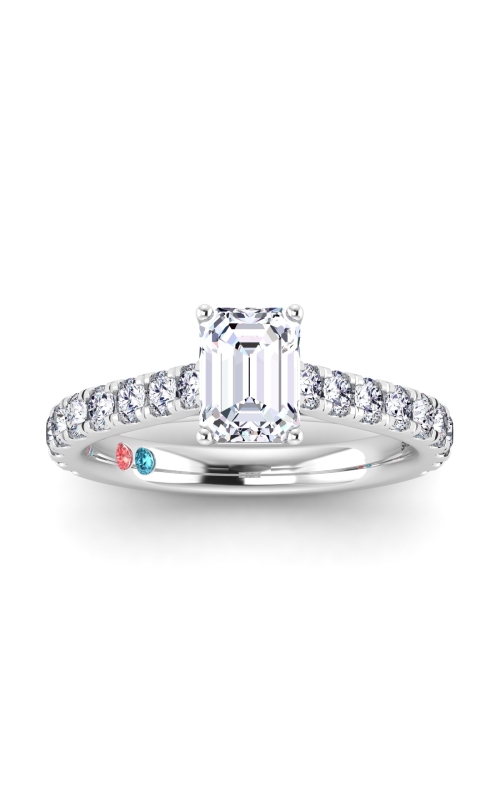 Flashpoint Created Diamond Women's Engagement Ring 1 2/3 CTW Emerald Cut in 14K White Gold