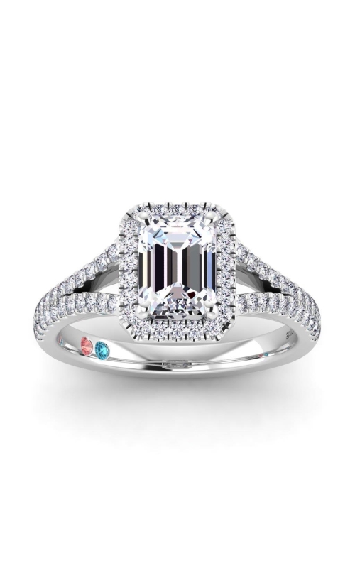 Flashpoint Created Diamond Women's Engagement Rings 1 3/8 CTW Emerald Cut in 14K White Gold