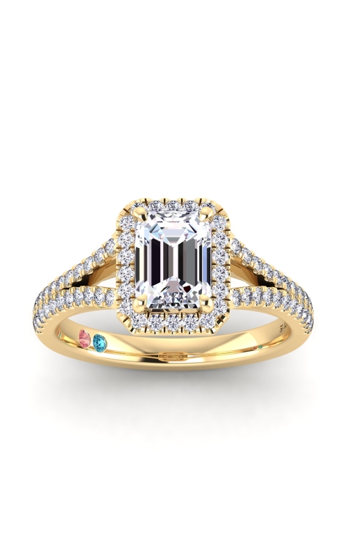 Flashpoint Created Diamond Women's Engagement Ring 2 1/2 CTW Emerald Cut in 14K Yellow Gold