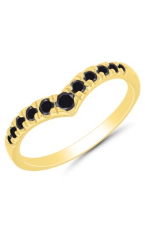 Women's Diamond Anniversary Ring Round Black Diamonds 1/4 CTW in 14K Yellow Gold