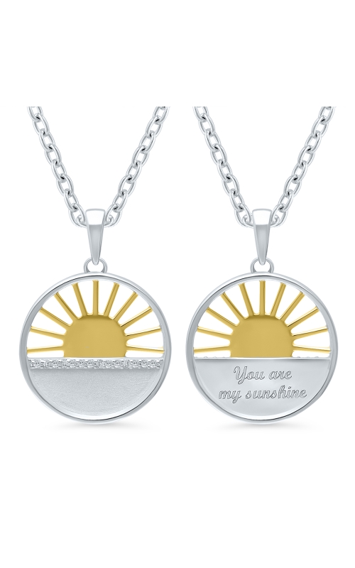 Women's Diamond 'You Are My Sunshine' Pendant 1/20 CTW in Yellow Plated Sterling Silver