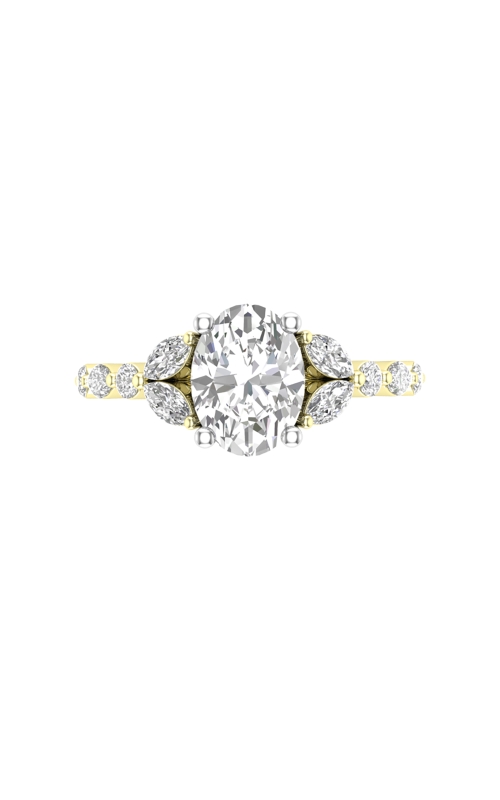 Women's Diamond Epic Semi-Mount Ring Oval Cubic Zirconia 3/4 CTW in 14K Yellow Gold