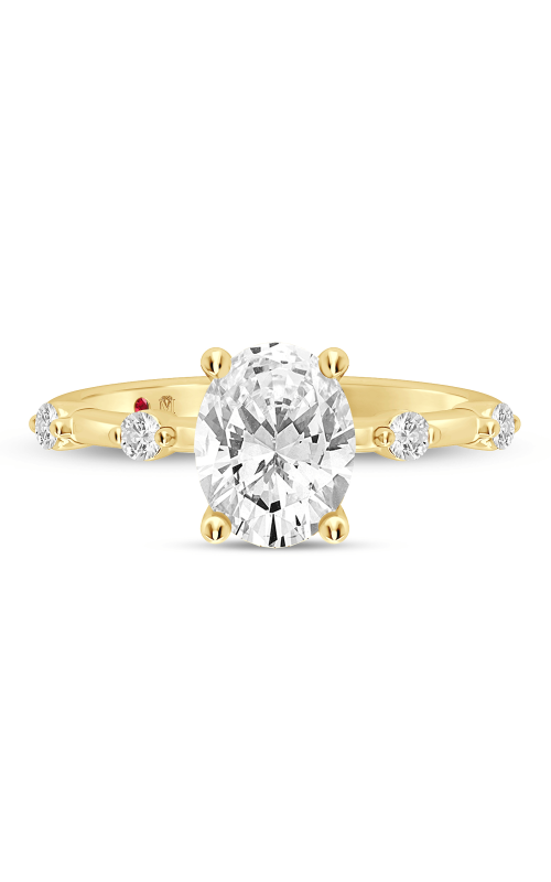 Everspark Women's Oval Cubic Zirconia Semi Mount Engagement Ring 1/10 CTW in 14K Yellow Gold