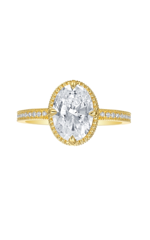 Flashpoint Created Diamond Women's Engagement Ring 2 ct. Oval Center 2 1/4 CTW in 14K Yellow Gold