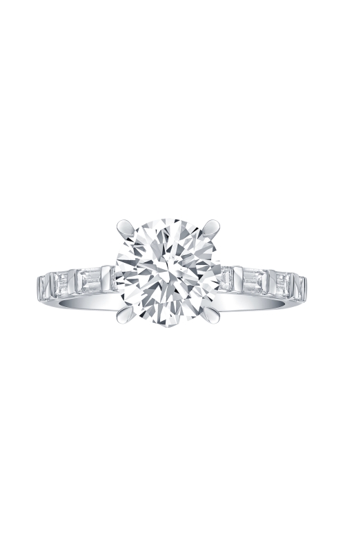 Flashpoint Created Diamond Women's Engagement Ring Round Center 2 5/8 CTW in 14K White Gold