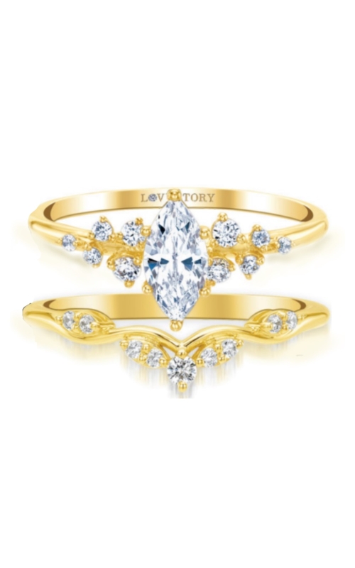 Only You Women's Diamond Engagement Ring 1/2 Marquise Center 3/4 CTW in 14K Yellow Gold