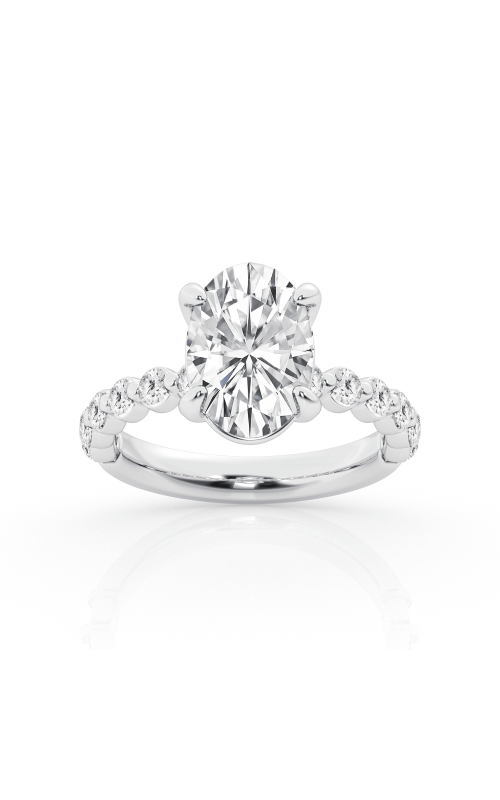 Flashpoint Created Diamond Engagement Ring 3 1/2 ct. Oval Center 4 3/8 CTW in 14K White Gold