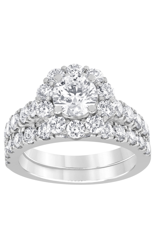 Flashpoint Created Diamond Women's Engagement Ring Set 1 ct Round Center 3 CTW in 14K White Gold