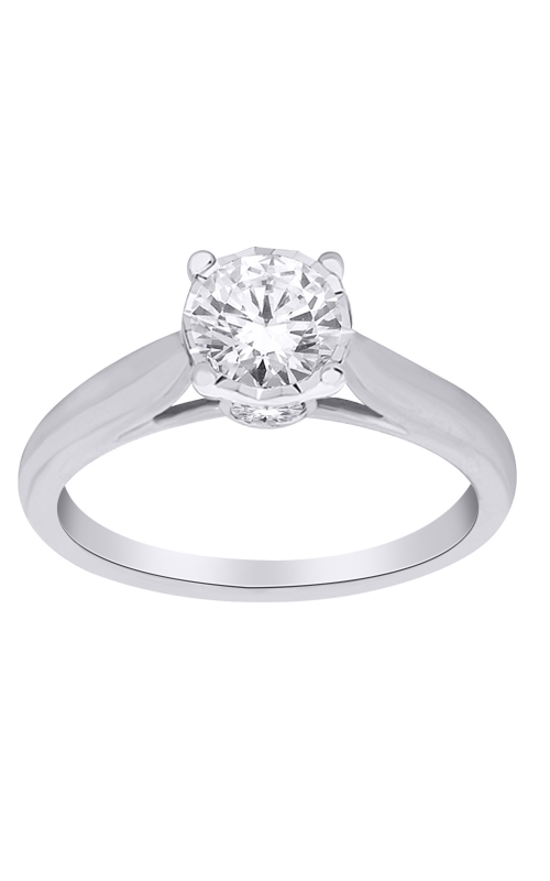 Miracle Women's Diamond Engagement Ring 1/5 ct. Round Center 1/4 CTW in 10K White Gold